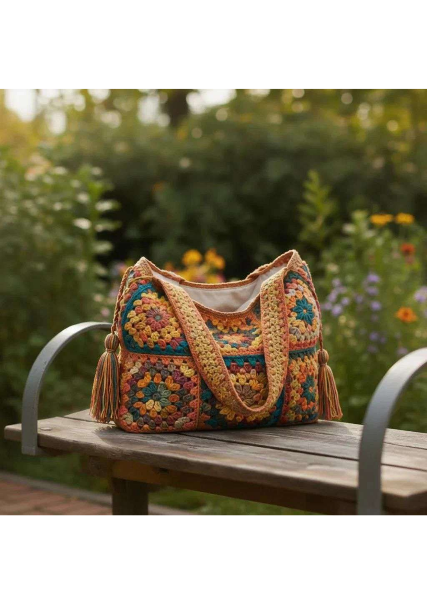 Vintage crochet tote Bag