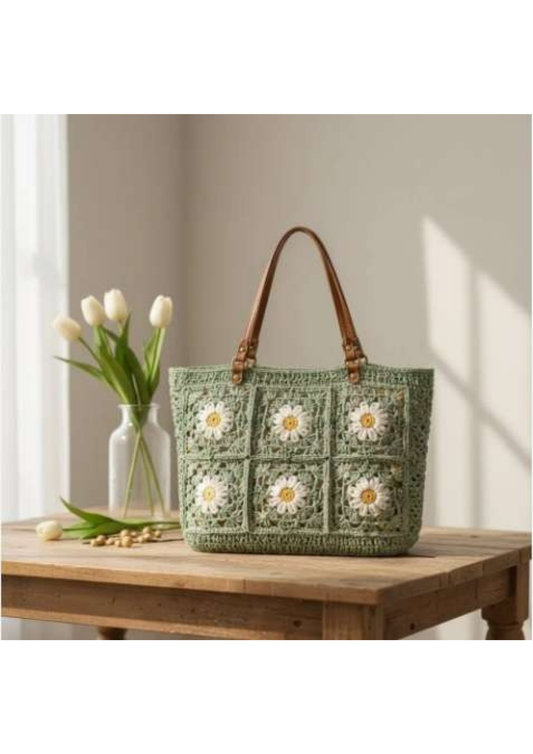 Daisy Granny Square Shoulder Bag