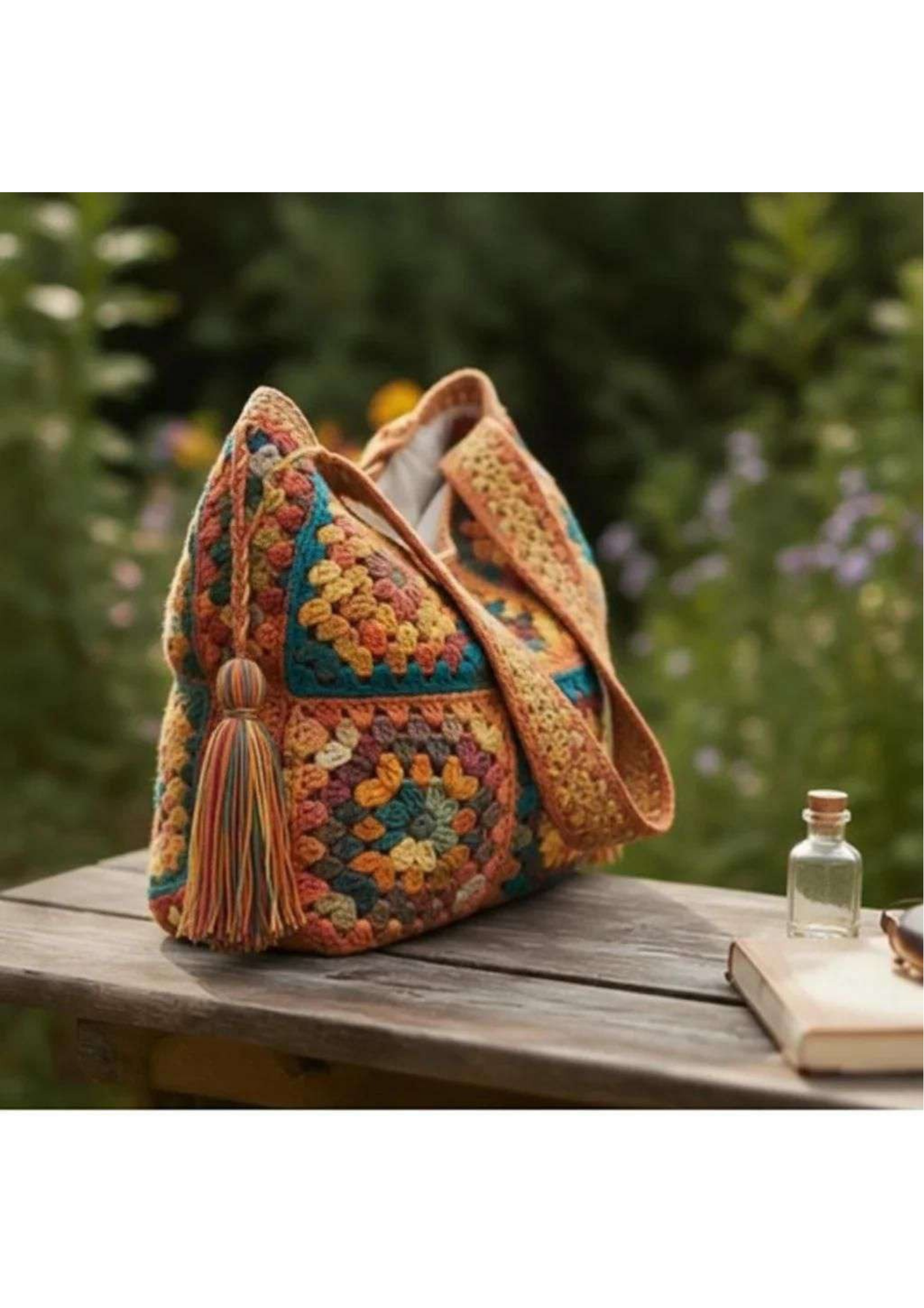 Vintage crochet tote Bag