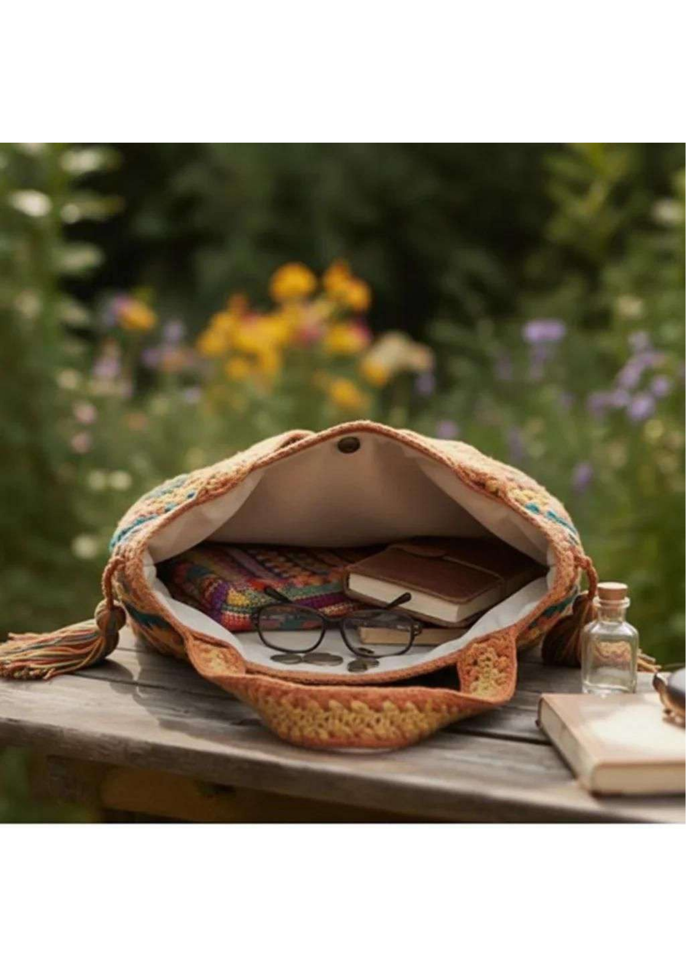 Vintage crochet tote Bag