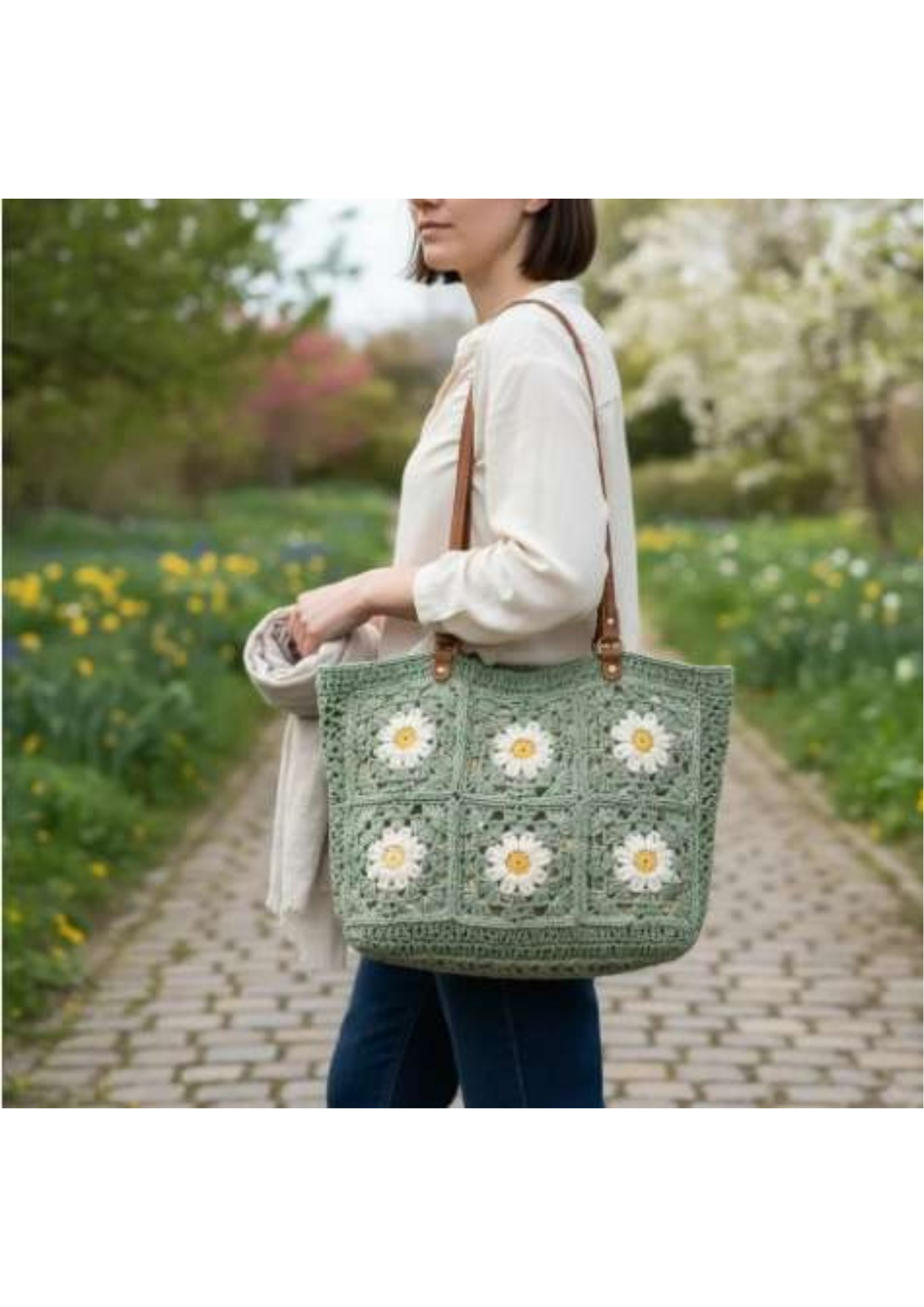Daisy Granny Square Shoulder Bag