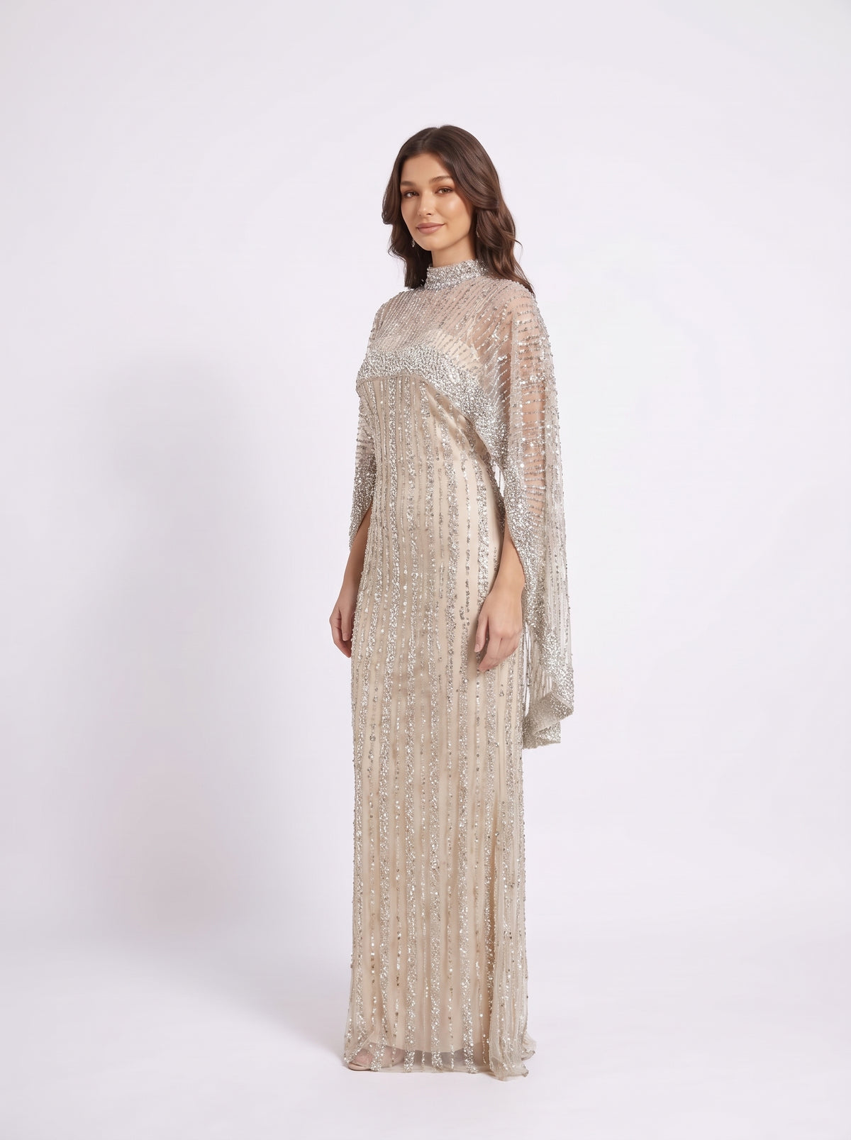 The Elara capelet Gown