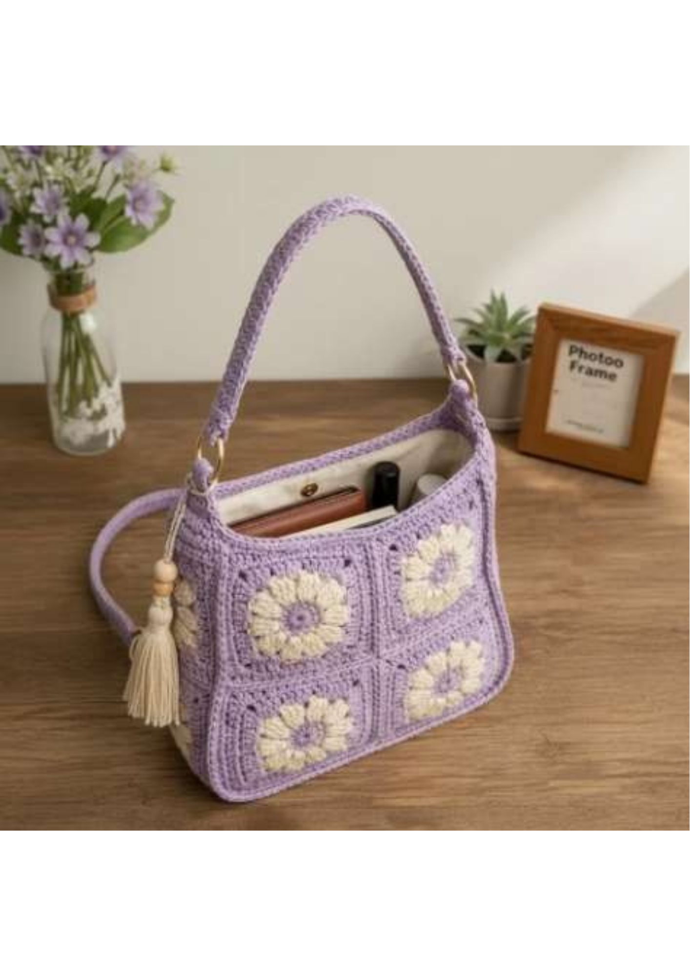 Crochet Daisy Bag Women