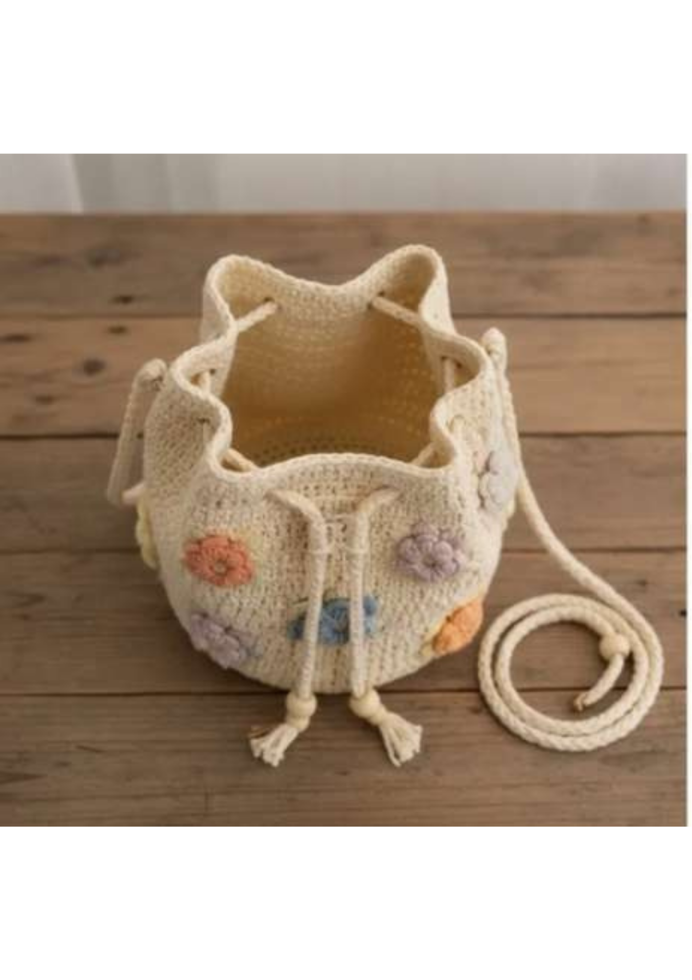 Crochet Bucket Bag Women