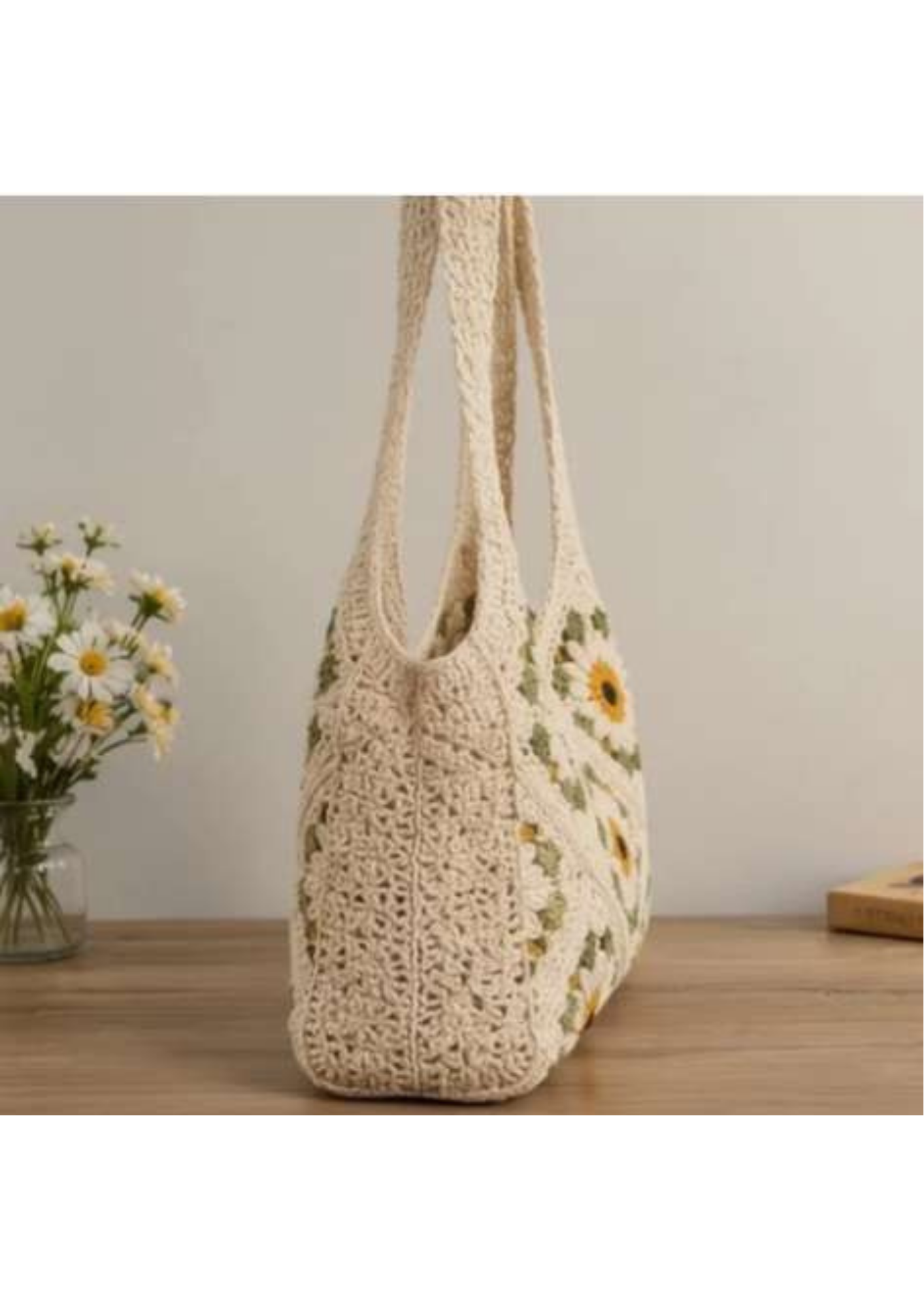 Crochet Bucket Bag Women