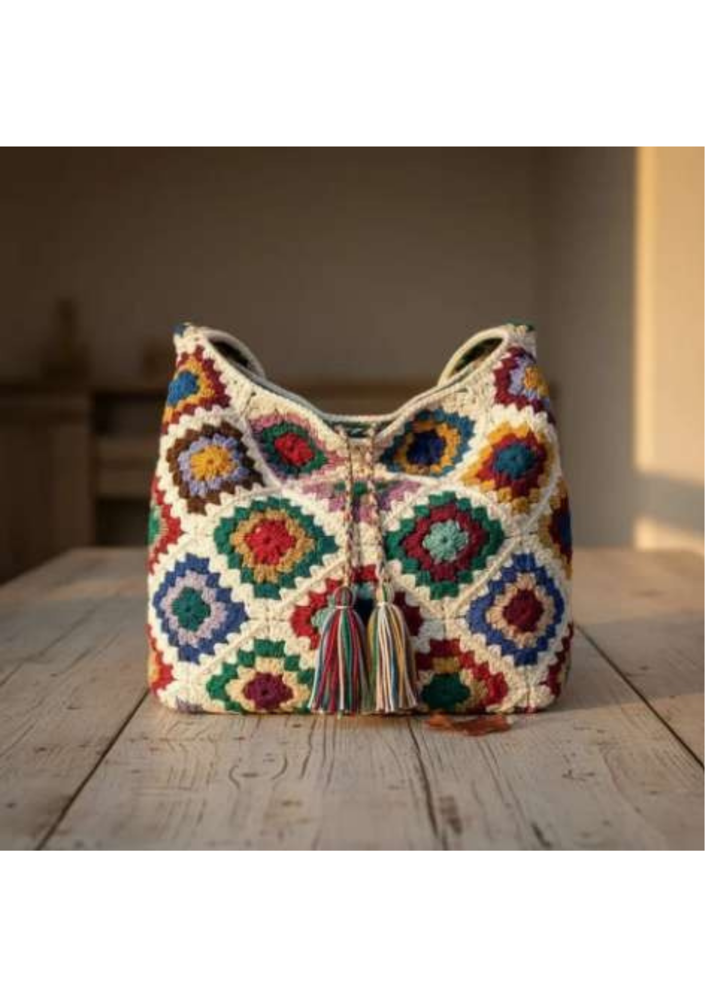 Boho Granny Square Handbag