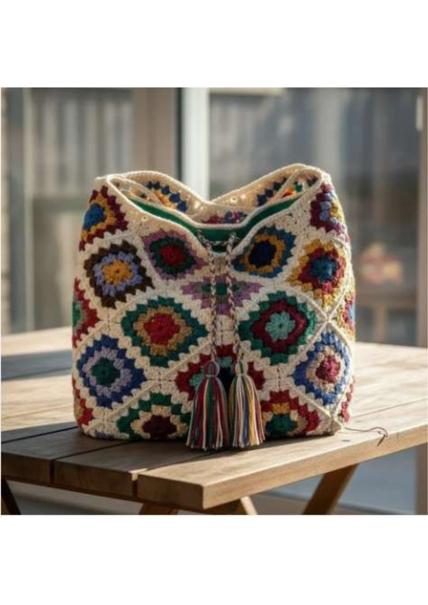 Boho Granny Square Handbag