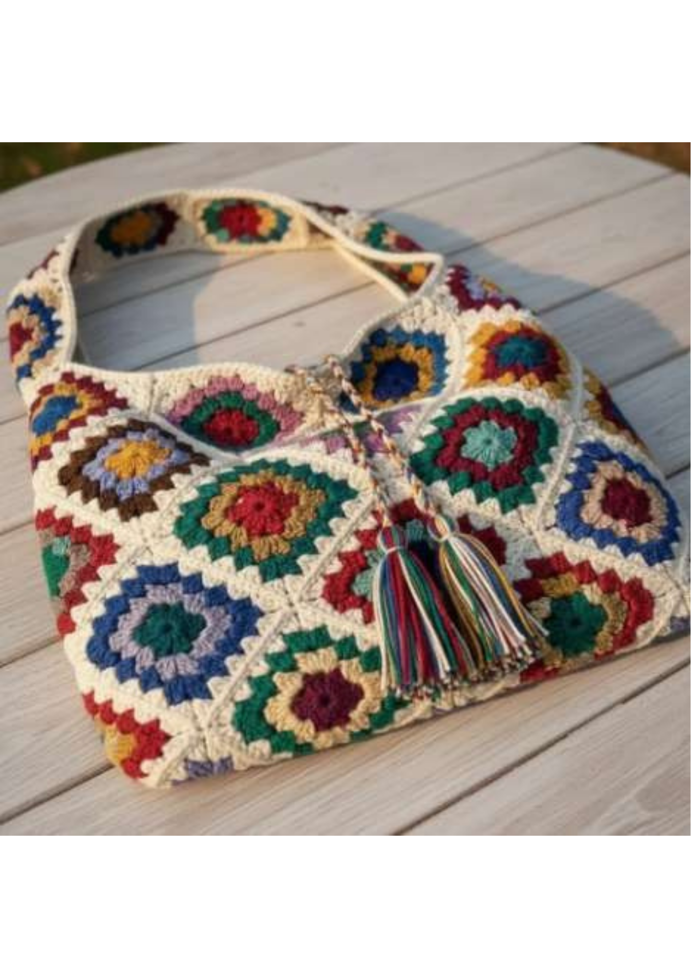 Boho Granny Square Handbag