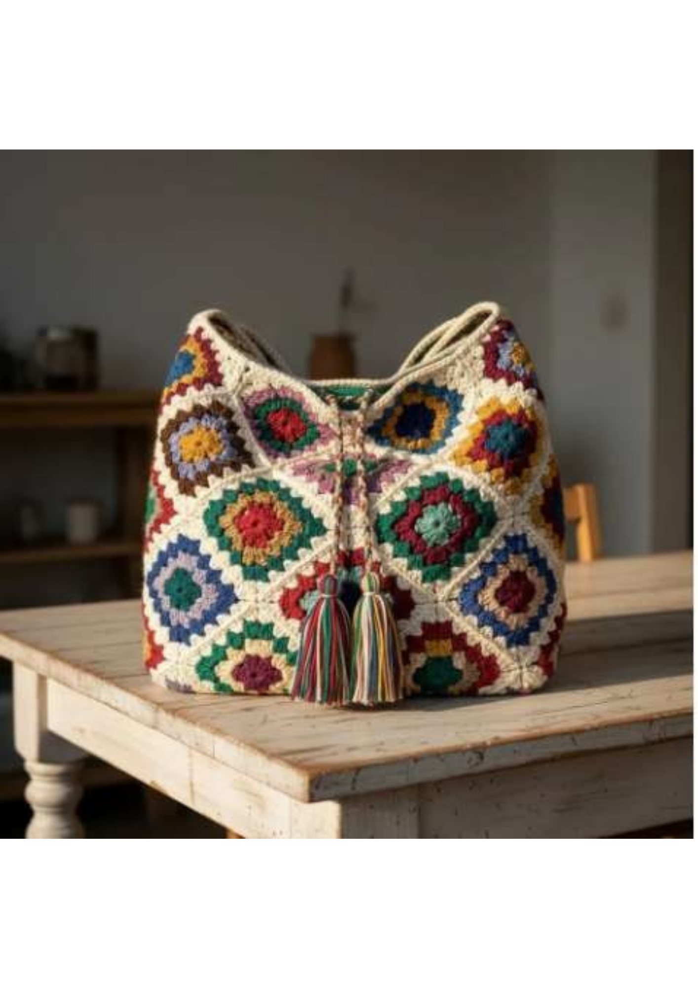 Boho Granny Square Handbag