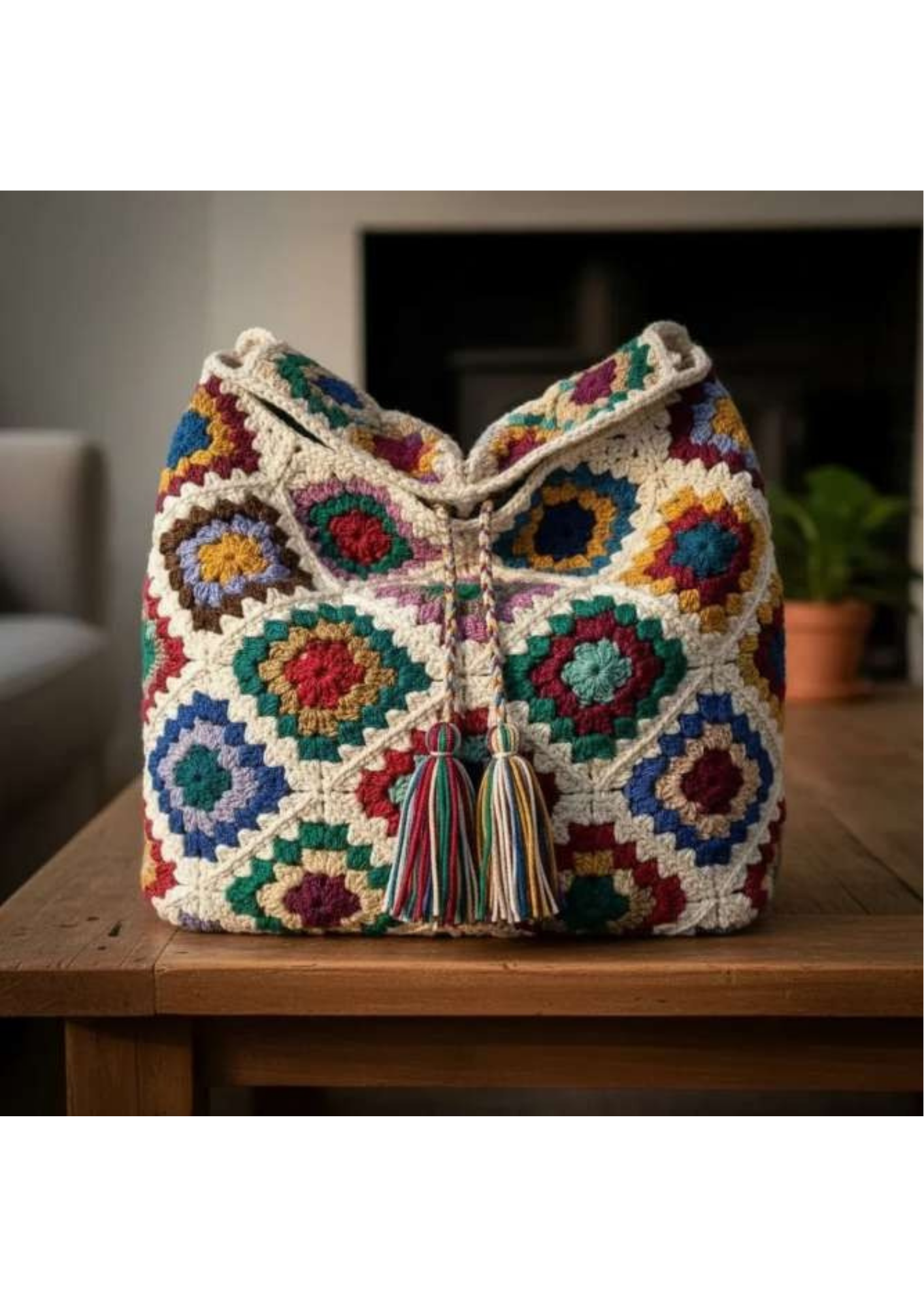 Boho Granny Square Handbag