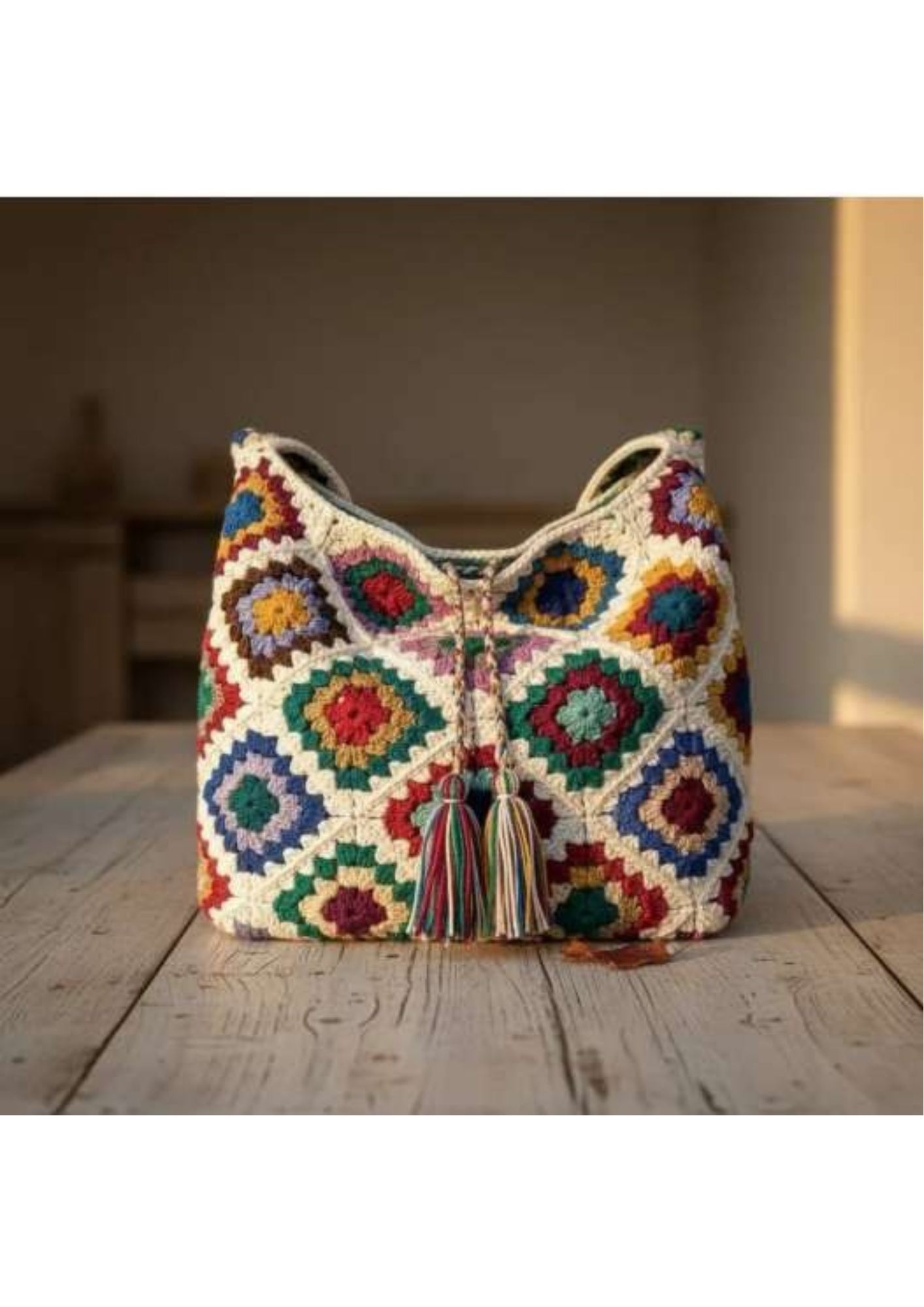 Boho Granny Square Handbag