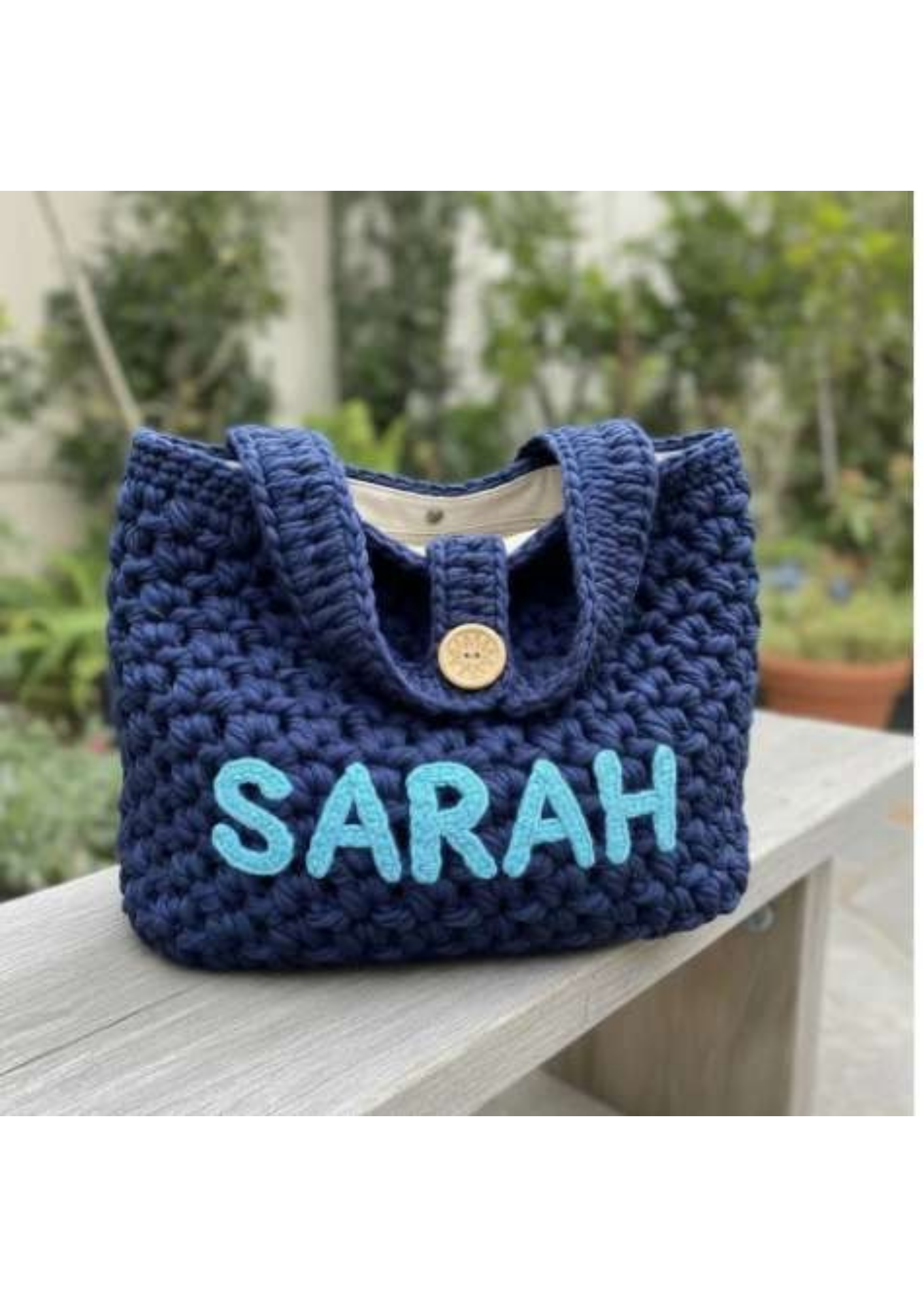 Personalized Chunky Crochet Tote Bag
