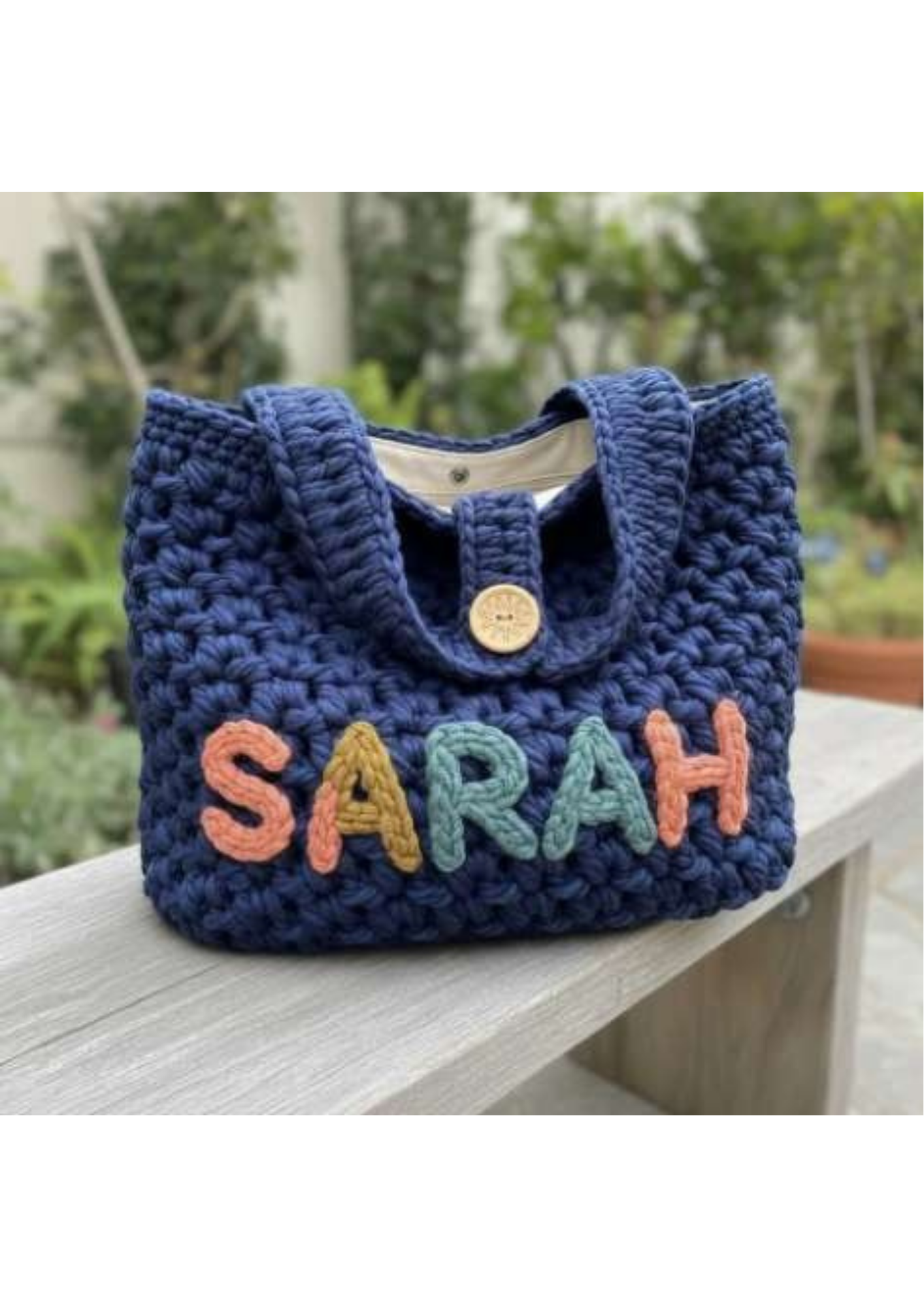 Personalized Chunky Crochet Tote Bag