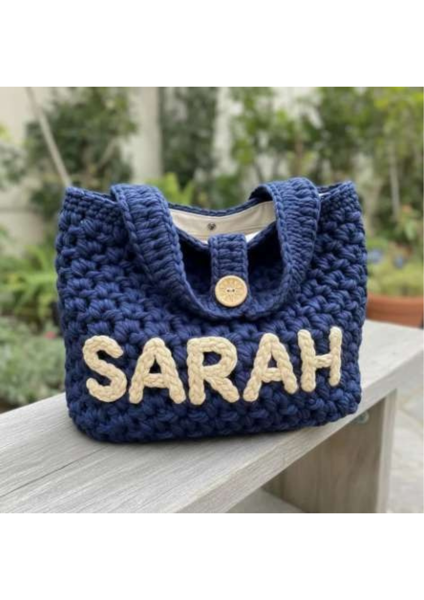 Personalized Chunky Crochet Tote Bag
