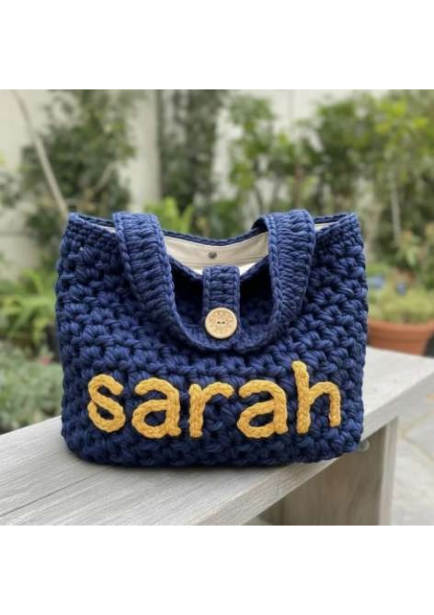 Personalized Chunky Crochet Tote Bag