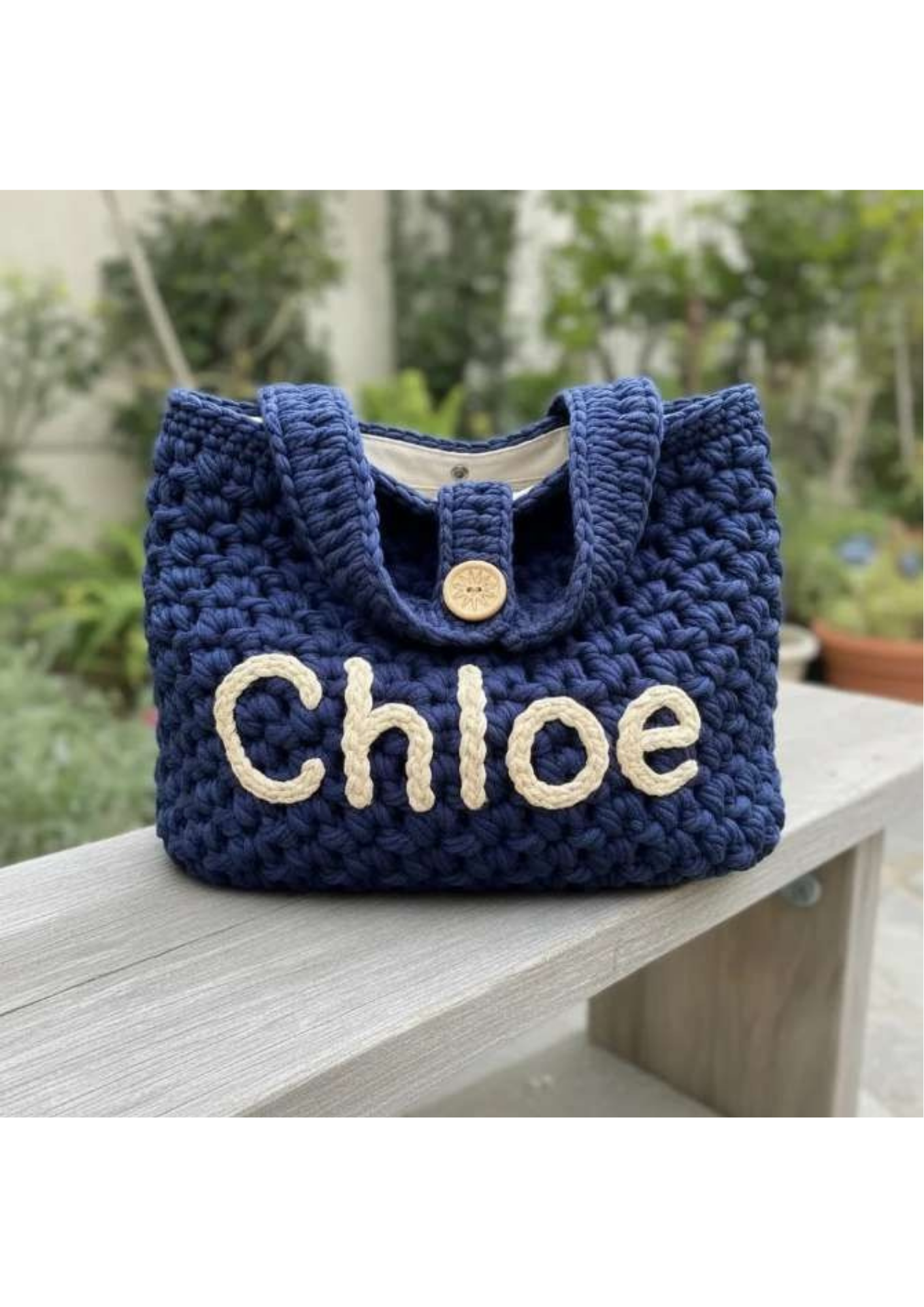 Personalized Chunky Crochet Tote Bag