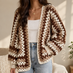 The Cocoa Granny Cardigan (Handmade Crochet Oversized Cardigan) – Cocoa Granny Cardigan In Pakistan