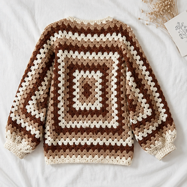 The Cocoa Granny Cardigan (Handmade Crochet Oversized Cardigan) – Cocoa Granny Cardigan In Pakistan