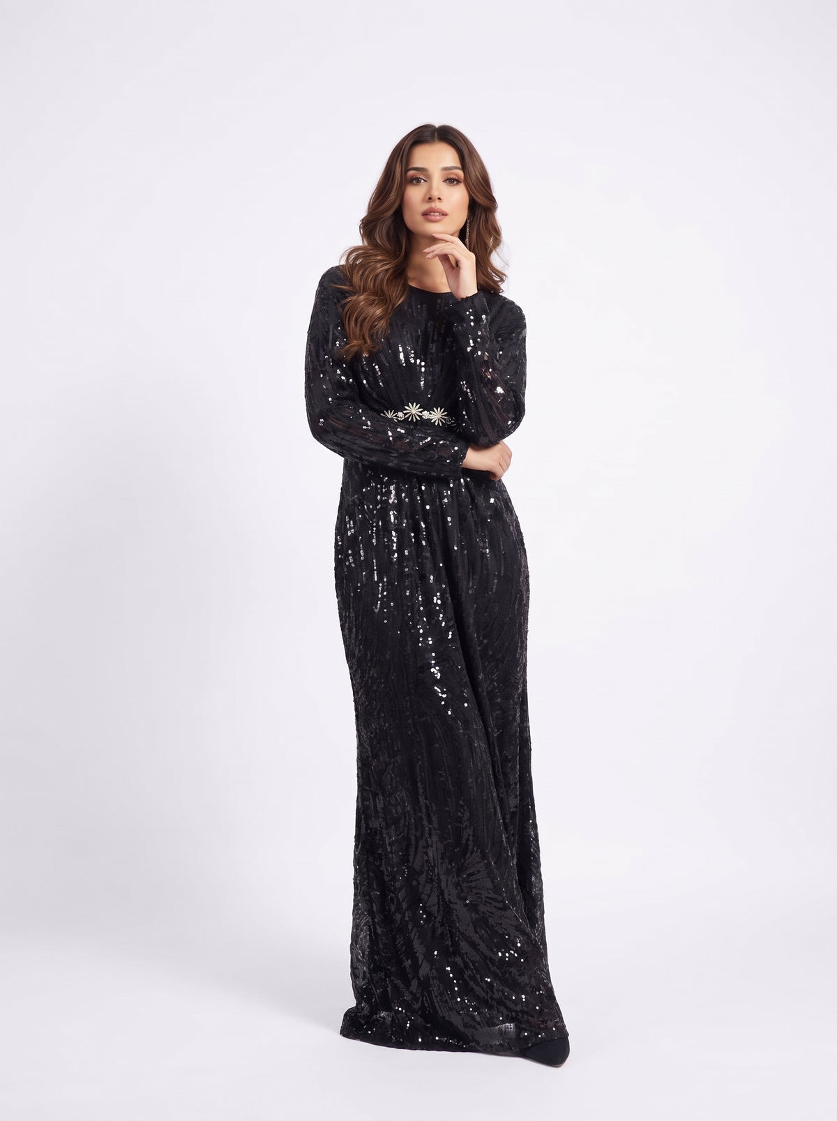 The Midnight Starburst Column Gown