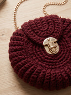 The Merlot Rosette Crossbody (Handcrafted Burgundy Crochet Purse)
