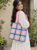 The Daisy Mosaic Tote (Handcrafted Floral Crochet Tote Bag)