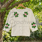 The Ivory Bloom Cardigan (Handmade Crochet Floral Cardigan) – Ivory Bloom Cardigan In Pakistan