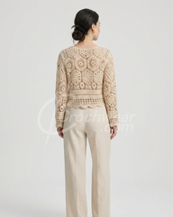 Pearl Bloom Crochet Blouse