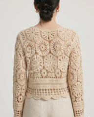 Pearl Bloom Crochet Blouse