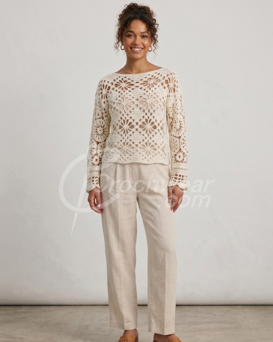 Ivery Lace Crochet Top