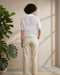 Snow Pearl Crochet Blouse