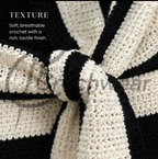 The Ivory Colorblock Scarf (Handmade Crochet Scarf) – Ivory Colorblock Scarf In Pakistan