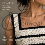 The Monochrome Stripe Top (Handmade Crochet Striped Tank) – Monochrome Stripe Top In Pakistan