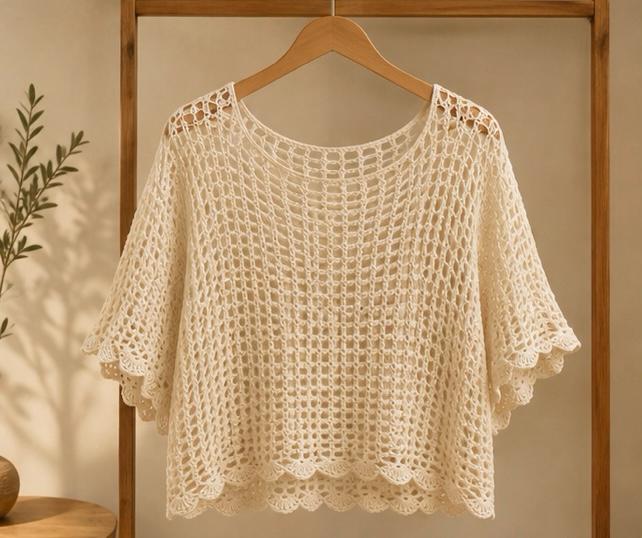Coral Breeze Poncho Top