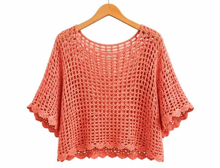 Coral Breeze Poncho Top