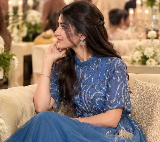 Azure Noir – Royal Blue Embellished Net Gown | Luxury Wedding Guest Dress Pakistan