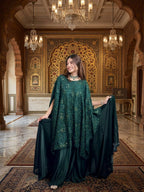 Emerald Noir – Hand-Embellished Sequin Kaftan Gown | Luxury Formal Wedding Guest Dress Pakistan