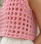 The Bubblegum Mesh Tank (Handcrafted Crochet Openwork Top)
